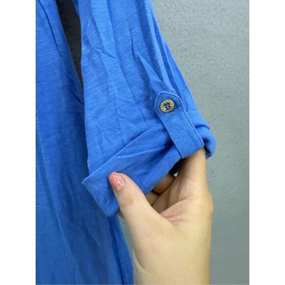 Lilly Pulitzer Womens Blue Smocked Quarter Sleeve Essie Mini Tunic Dress Small - Picture 5 of 10